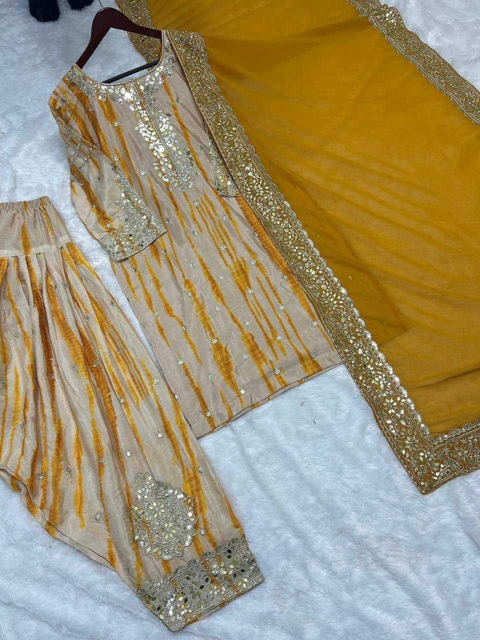 YNF CHINON SILK RSSR 480 SUITS & DRESSES WHOLESALE LADIES PAITIALA EMBROIDERY SUITS MANUFACTURER